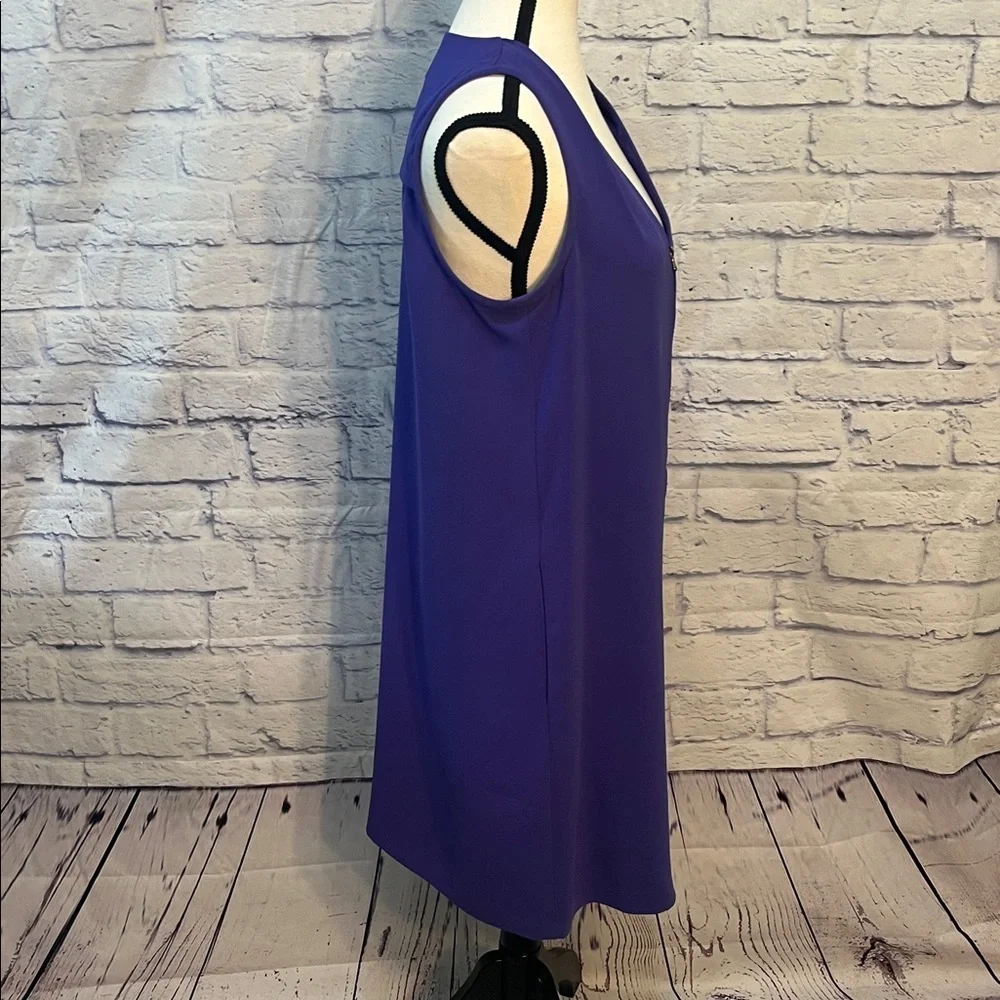 Trina Turk Sleeveless Dress V-neck Front Zipper Purple Size 4